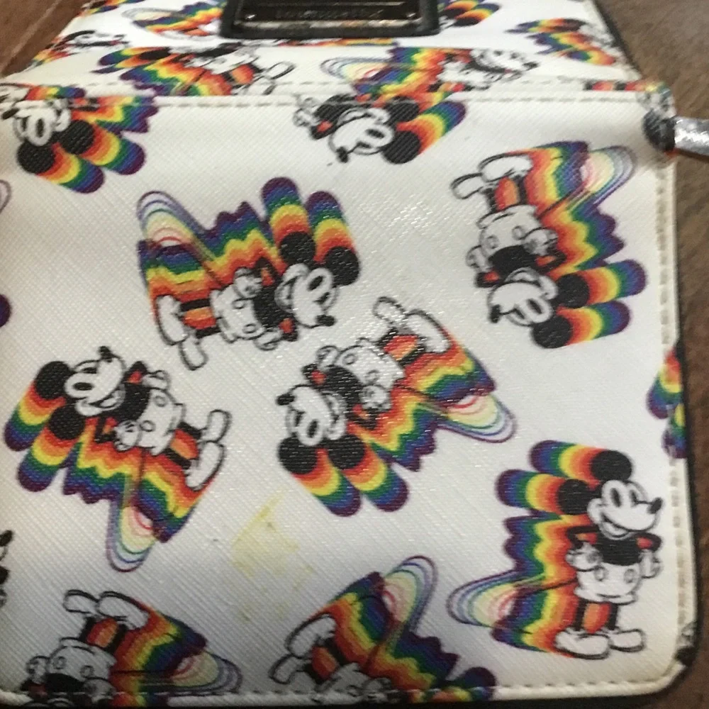 Loungefly Disney Mini Backpack and Wallet Set with Rainbow Mickey Print